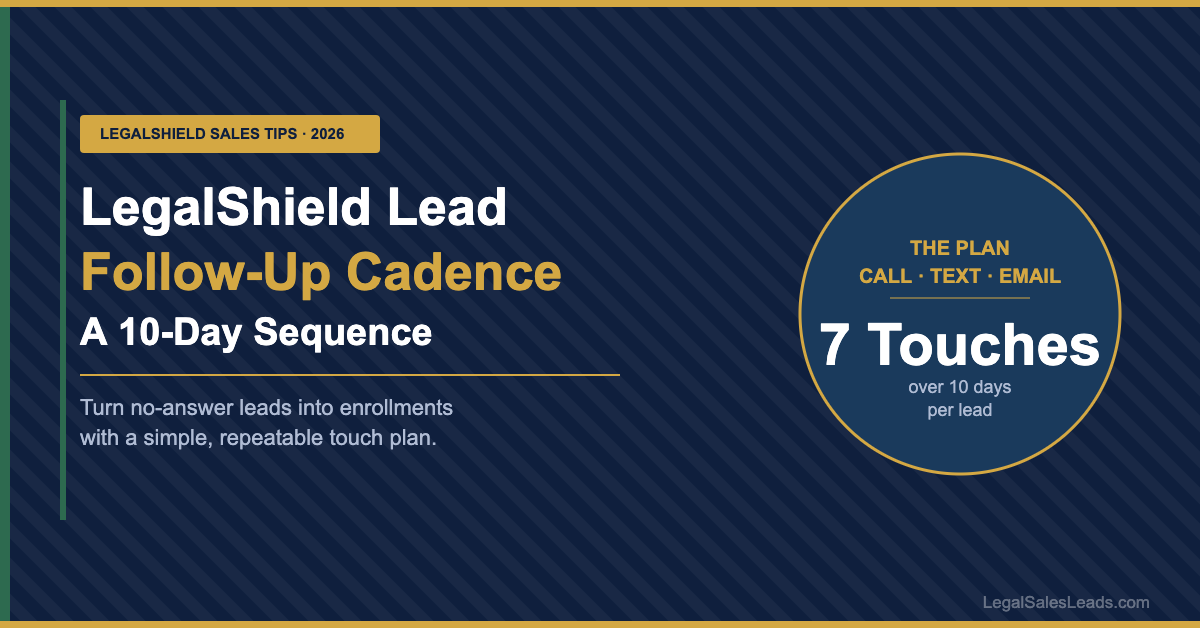 LegalShield Lead Follow-Up Cadence: A 10-Day Sequence for Leads Who Don’t Answer